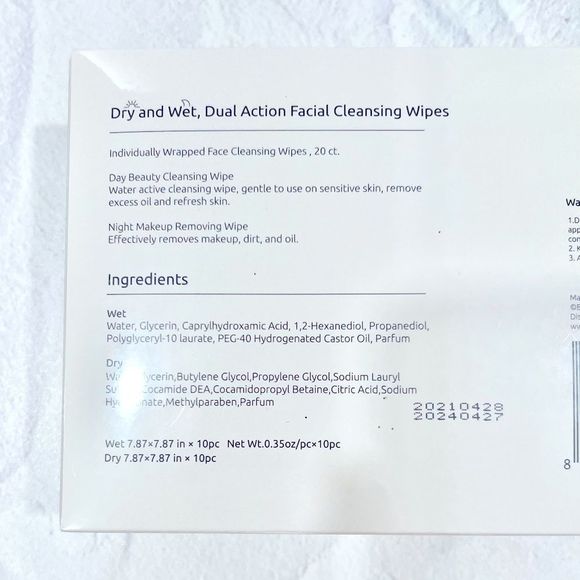 Base Blue Dry and Wet, Dual Action Facial Cleansing Wipes. New in sealed box - Picture 6 of 10